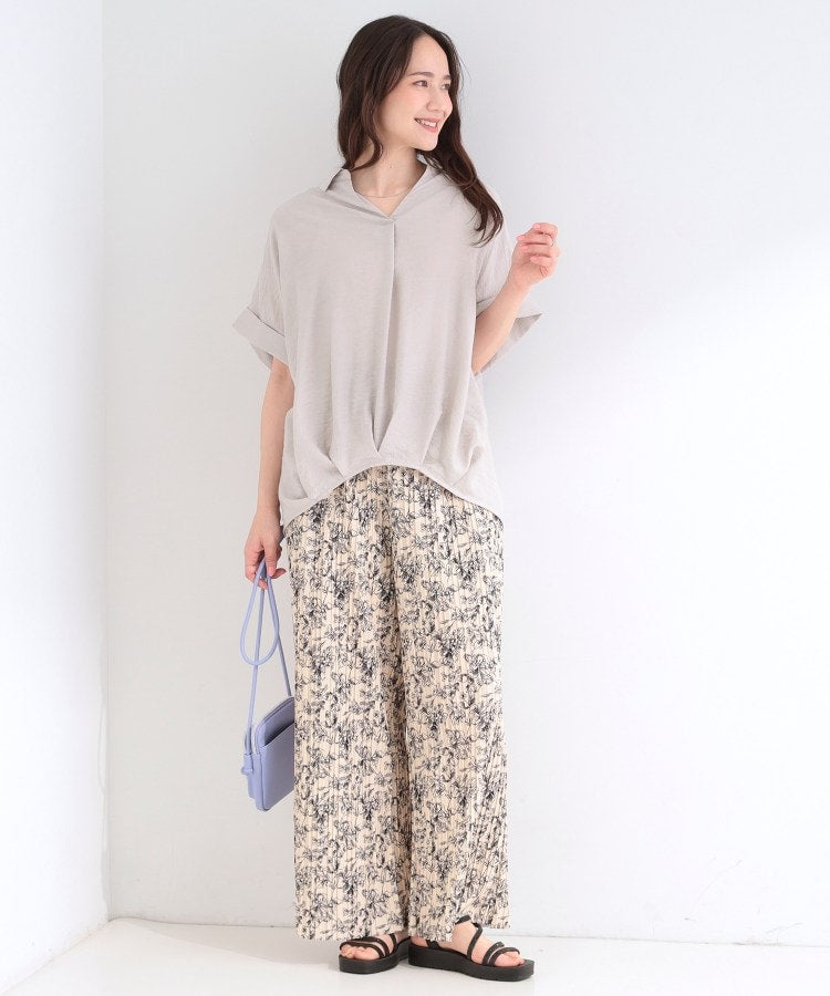 シューラルー SHOO･LA･RUE 【シューアイス】裾タックスキッパーシャツ （ブルーグリーン(097)） ブルーグリーン(097)