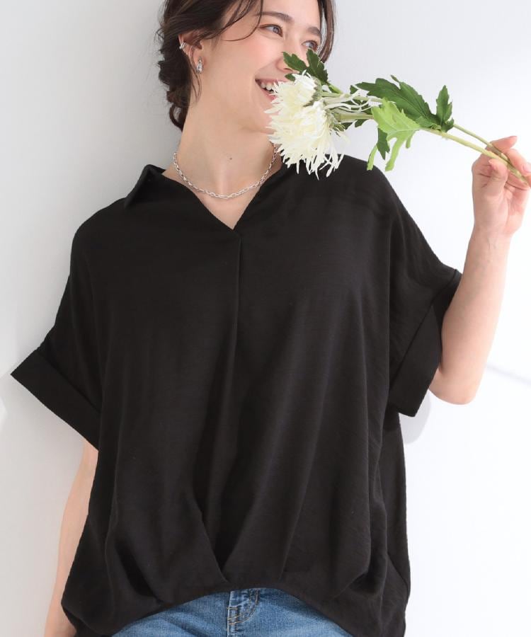 シューラルー SHOO･LA･RUE 【シューアイス】裾タックスキッパーシャツ （ブルーグリーン(097)） ブルーグリーン(097)