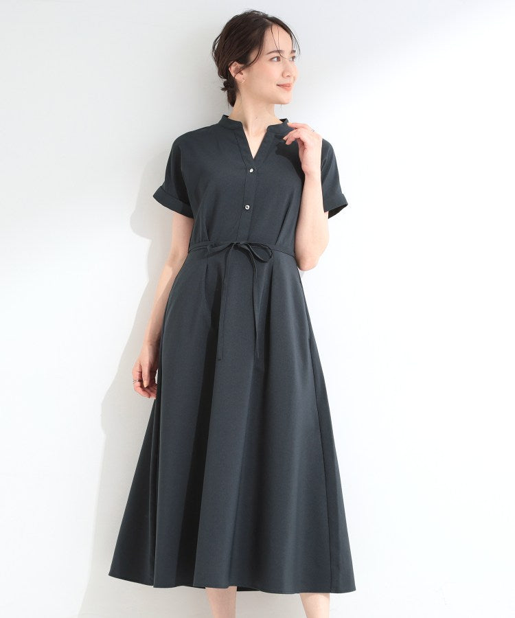 シューラルー SHOO･LA･RUE 【洗濯機可／洗濯後しわになりにくい】ウエストタックフレンチワンピース （ベージュ(052)） ベージュ(052)