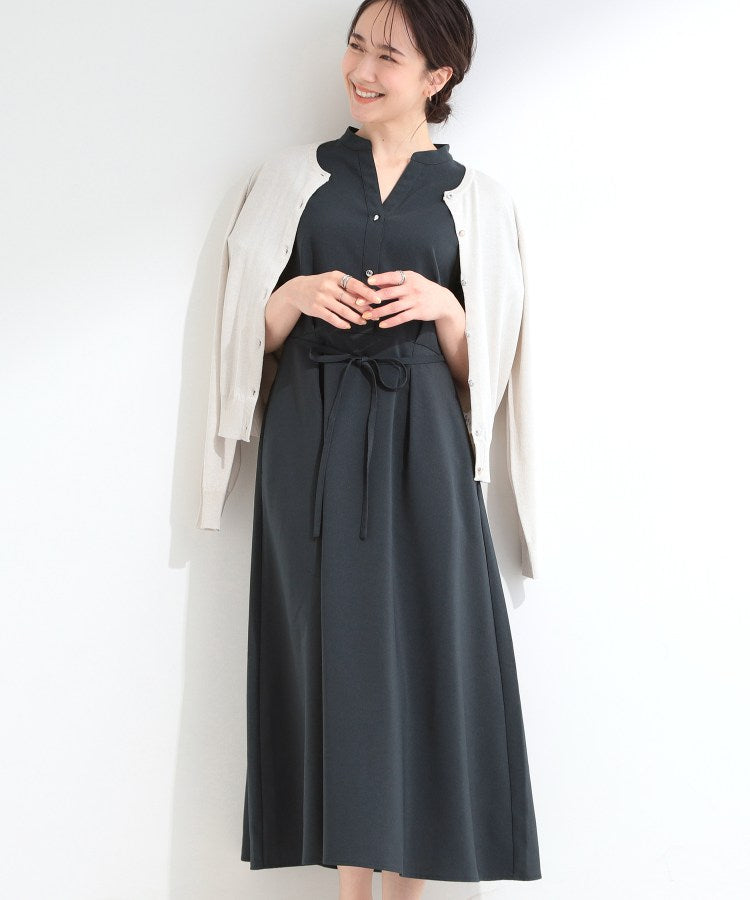 シューラルー SHOO･LA･RUE 【洗濯機可／洗濯後しわになりにくい】ウエストタックフレンチワンピース （ベージュ(052)） ベージュ(052)