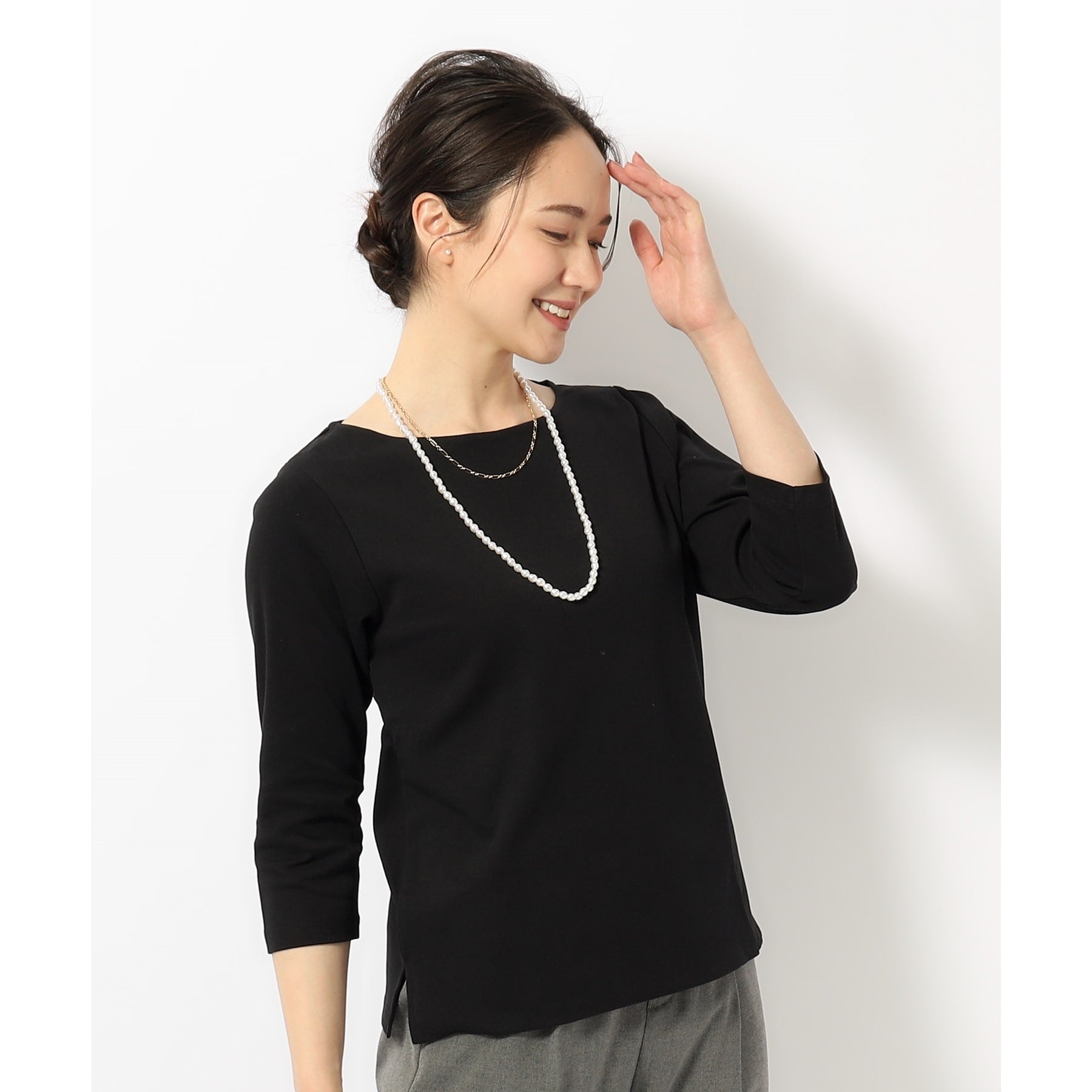 シューラルー SHOO・LA・RUE 【S-3L】ビューティースムースカットソー