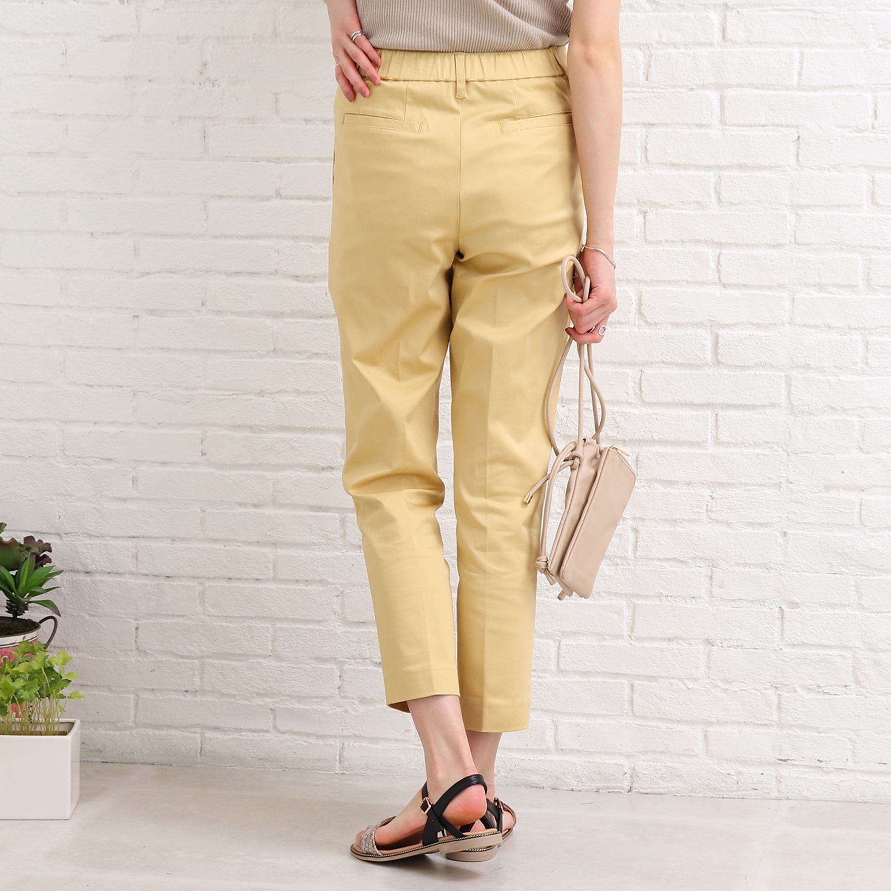 SHOO・LA・RUE [3D scan/SS-3L/beautiful] Hollow yarn satin stick pants
