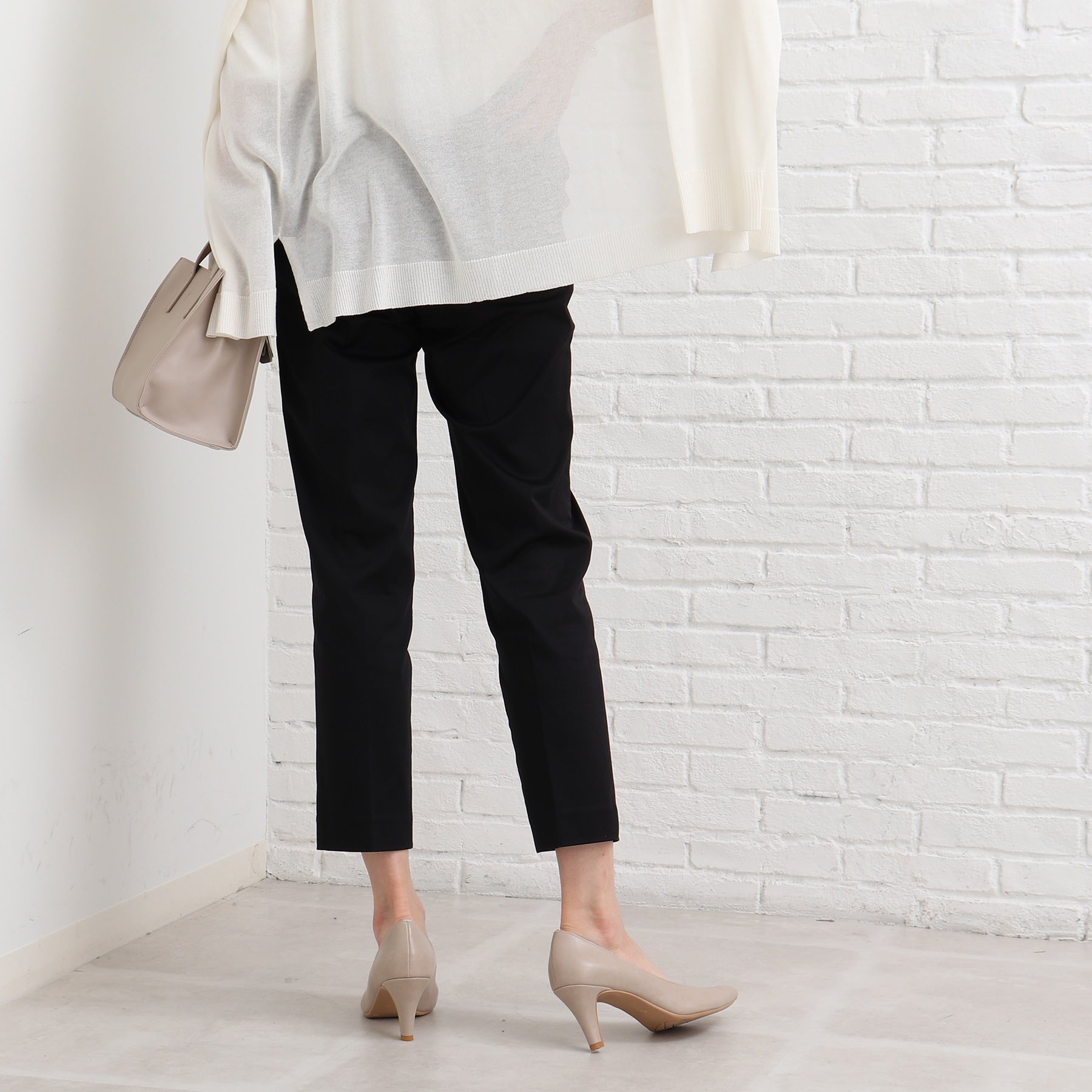 SHOO・LA・RUE [3D scan/SS-3L/beautiful] Hollow yarn satin stick pants