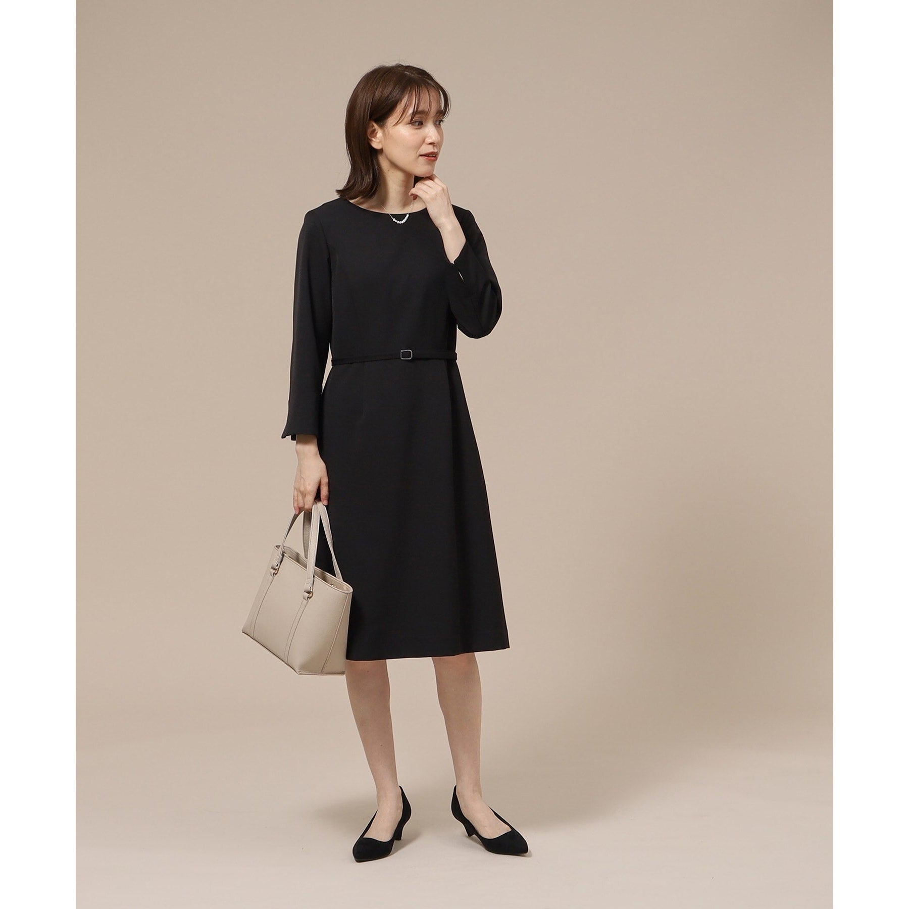 シューラルー SHOO・LA・RUE ダブルクロスベルト付きワンピース