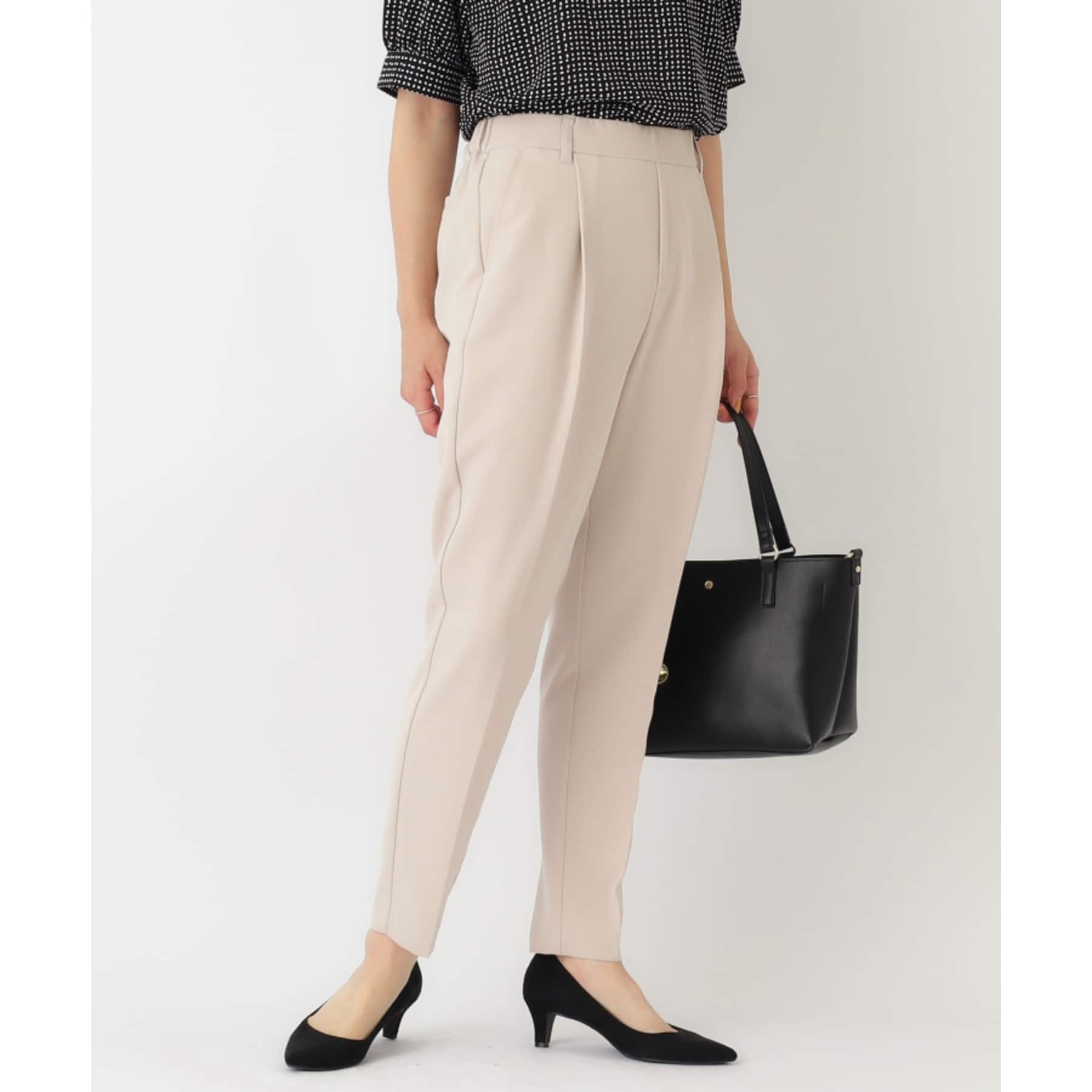 SHOO・LA・RUE Double Cross Pull-On Tapered Pants