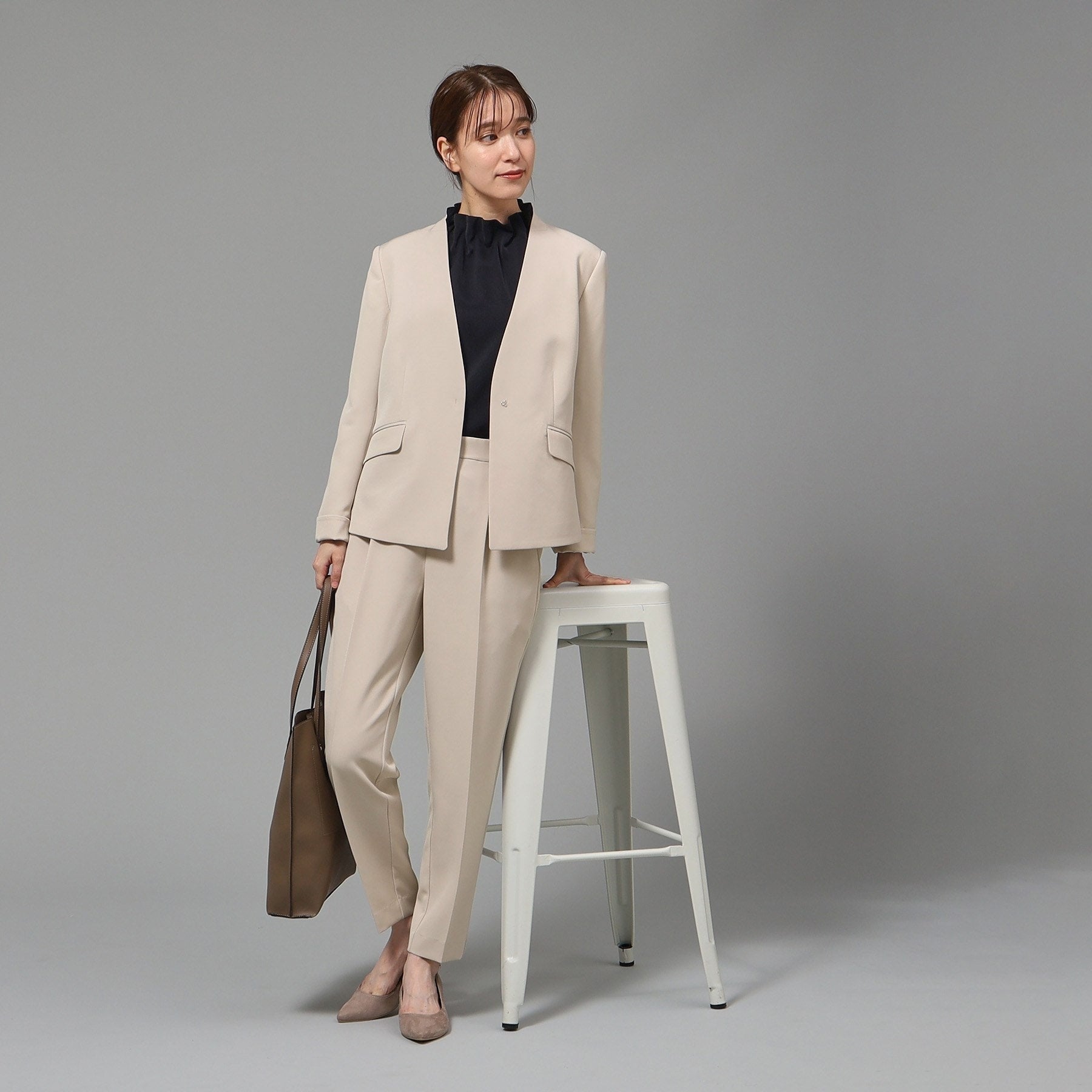 SHOO・LA・RUE Double Cross Pull-On Tapered Pants