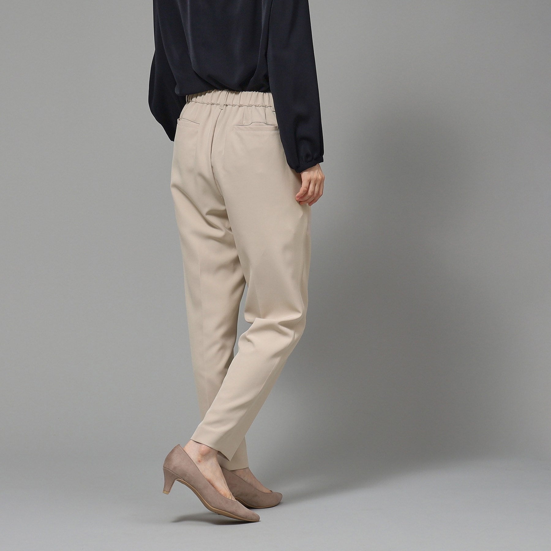 SHOO・LA・RUE Double Cross Pull-On Tapered Pants