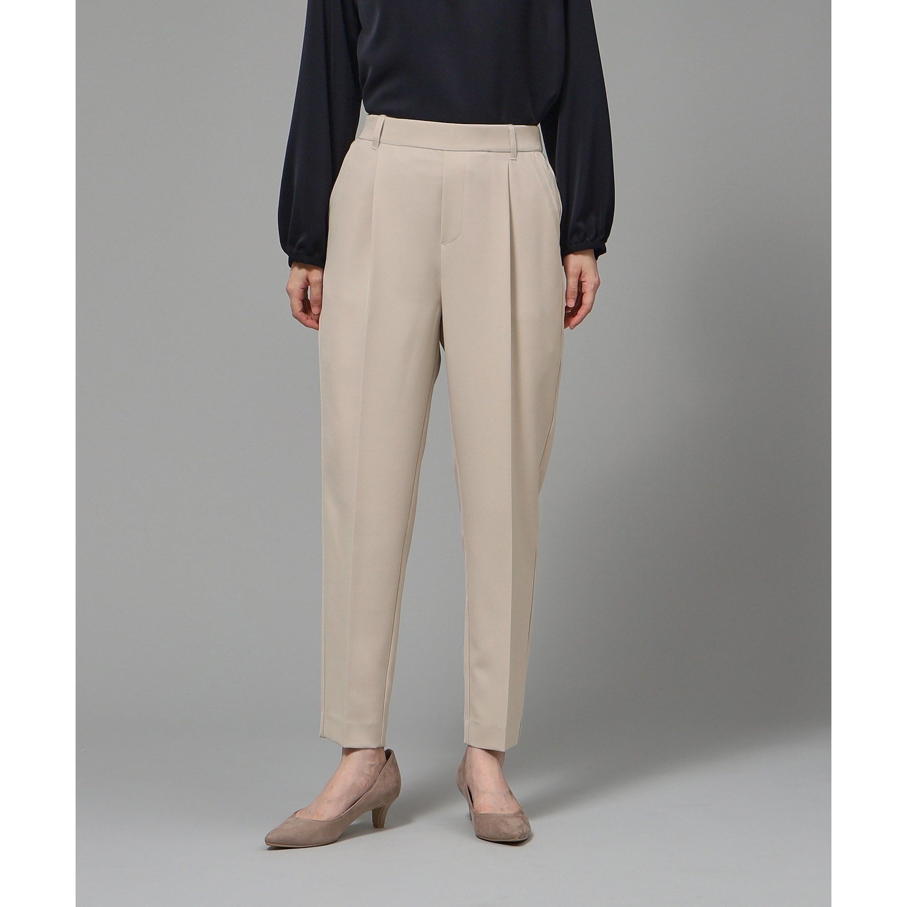 SHOO・LA・RUE Double Cross Pull-On Tapered Pants