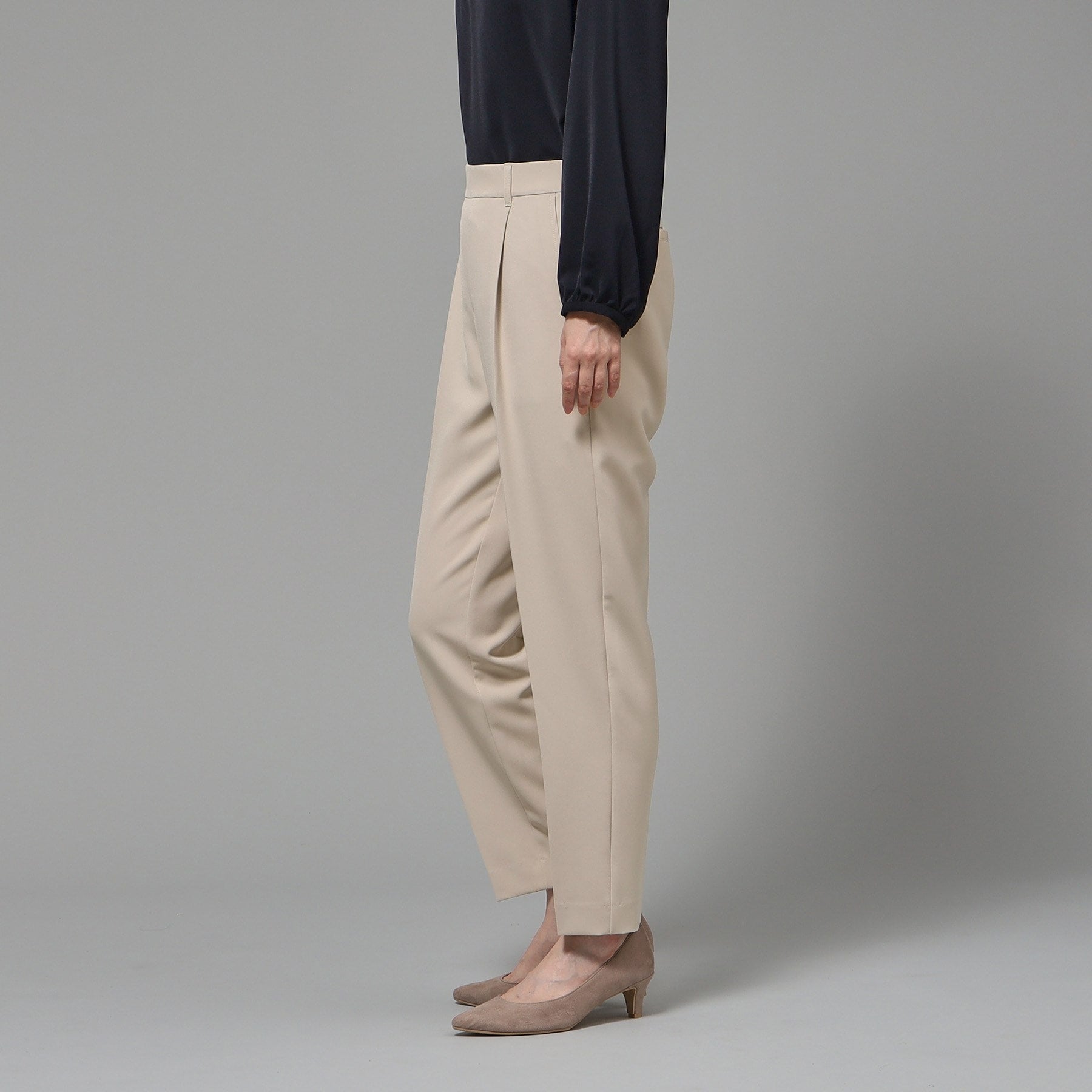 SHOO・LA・RUE Double Cross Pull-On Tapered Pants