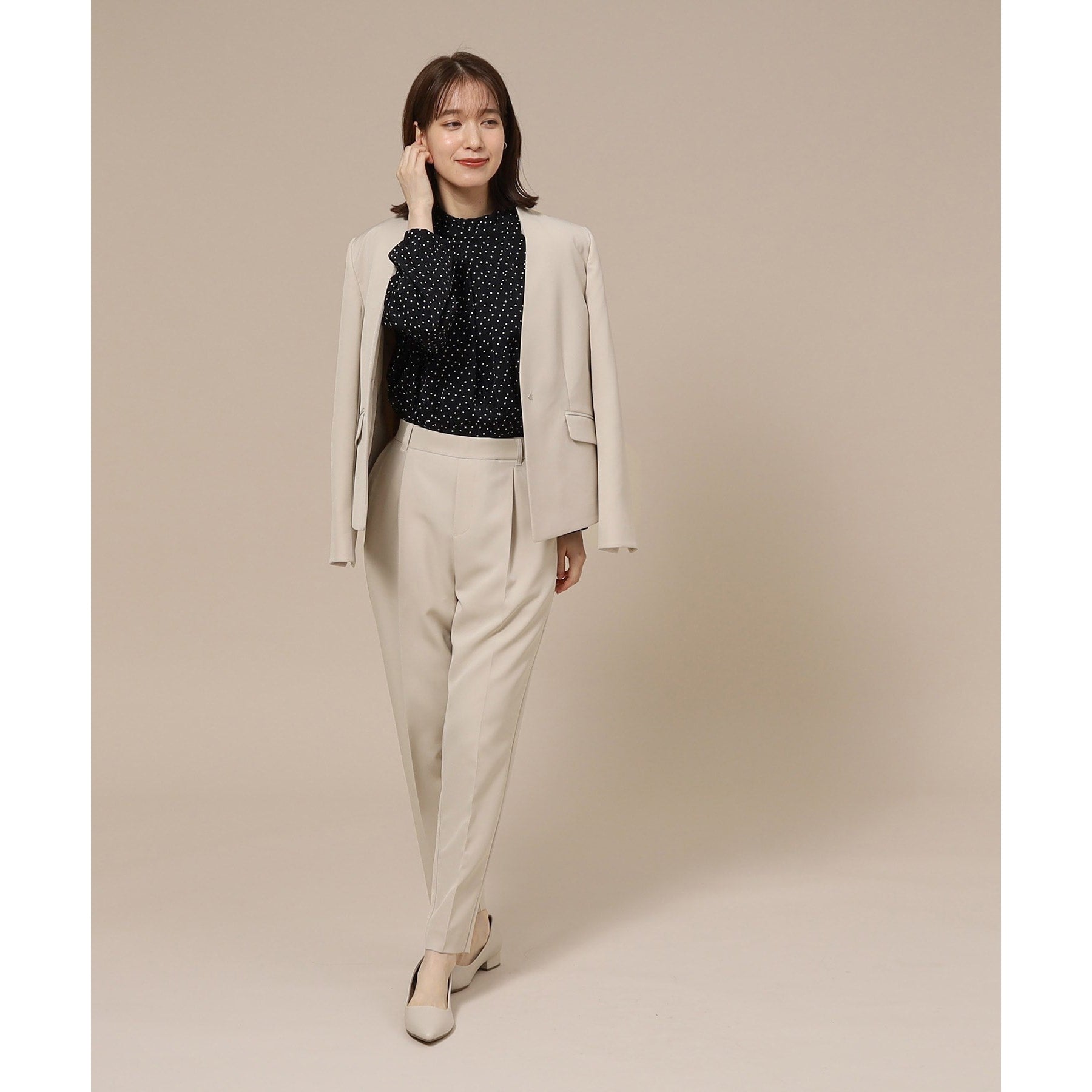 SHOO・LA・RUE Double Cross Pull-On Tapered Pants