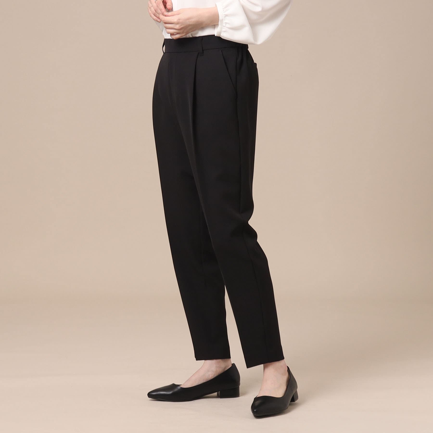SHOO・LA・RUE Double Cross Pull-On Tapered Pants
