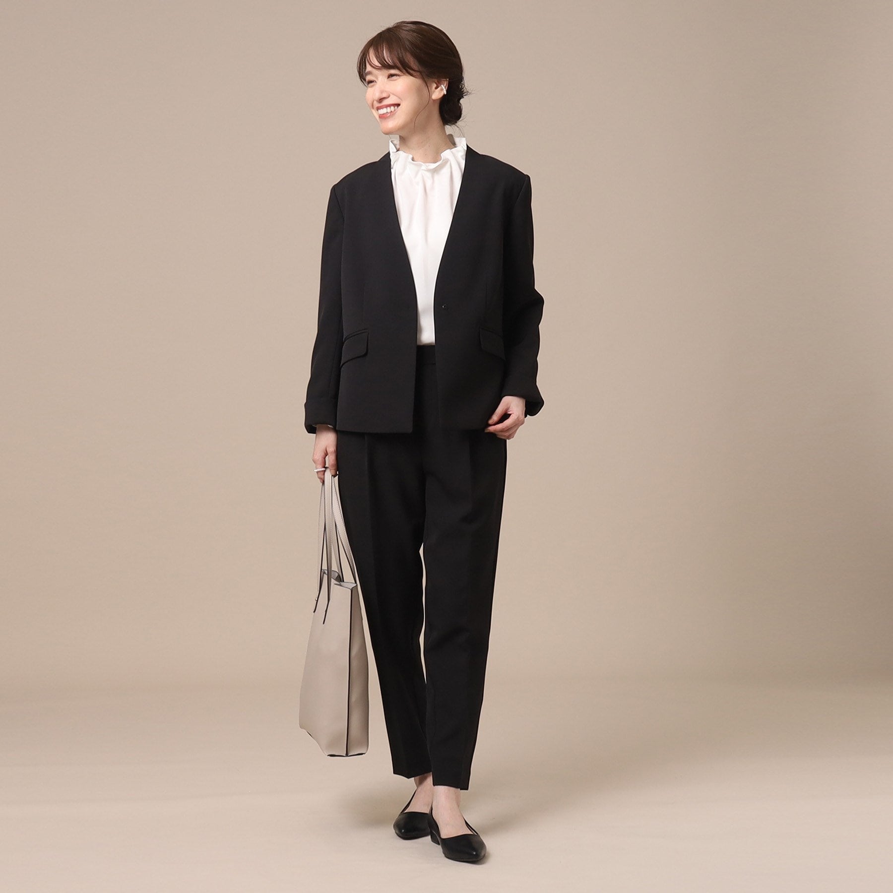 SHOO・LA・RUE Double Cross Pull-On Tapered Pants