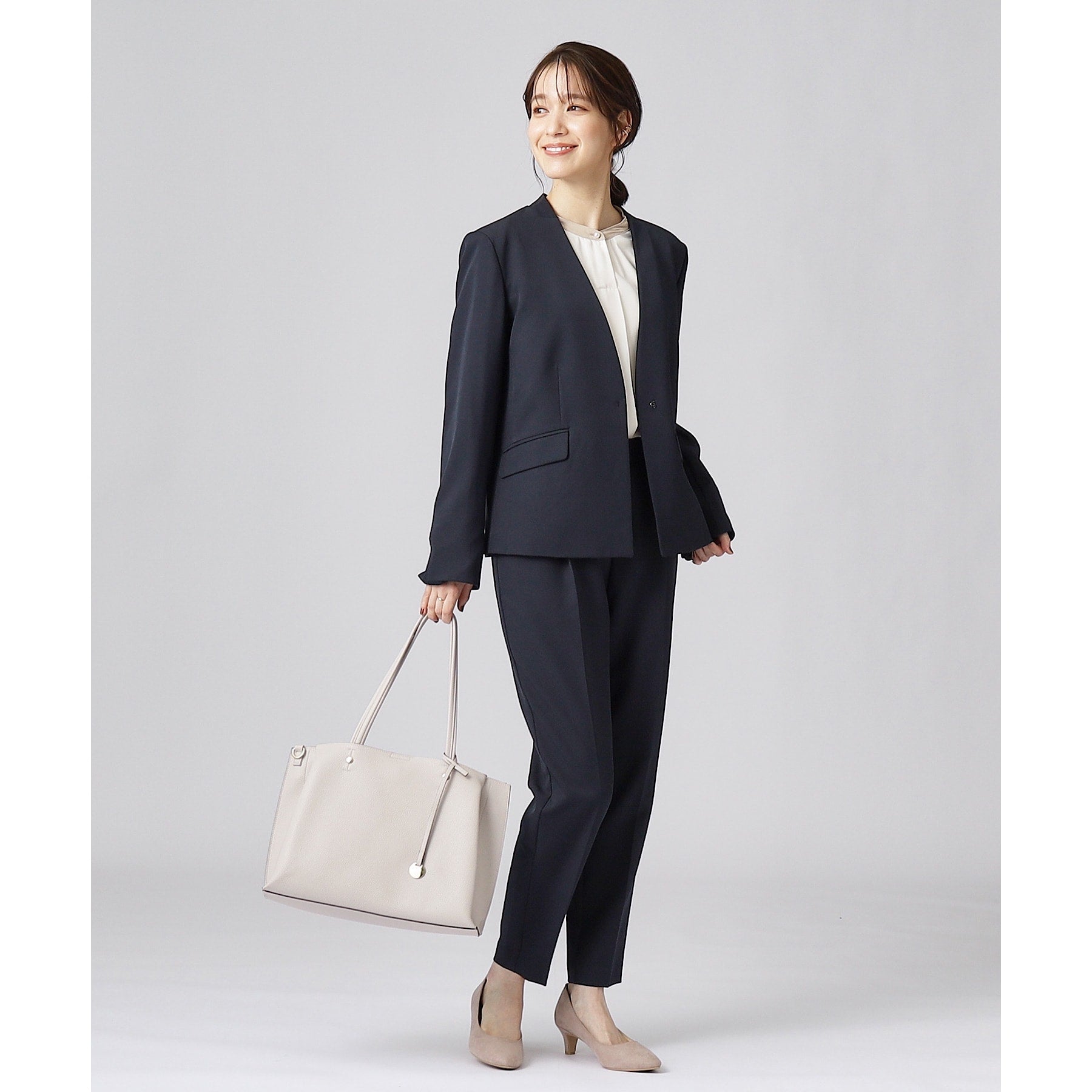 SHOO・LA・RUE Double Cross Pull-On Tapered Pants