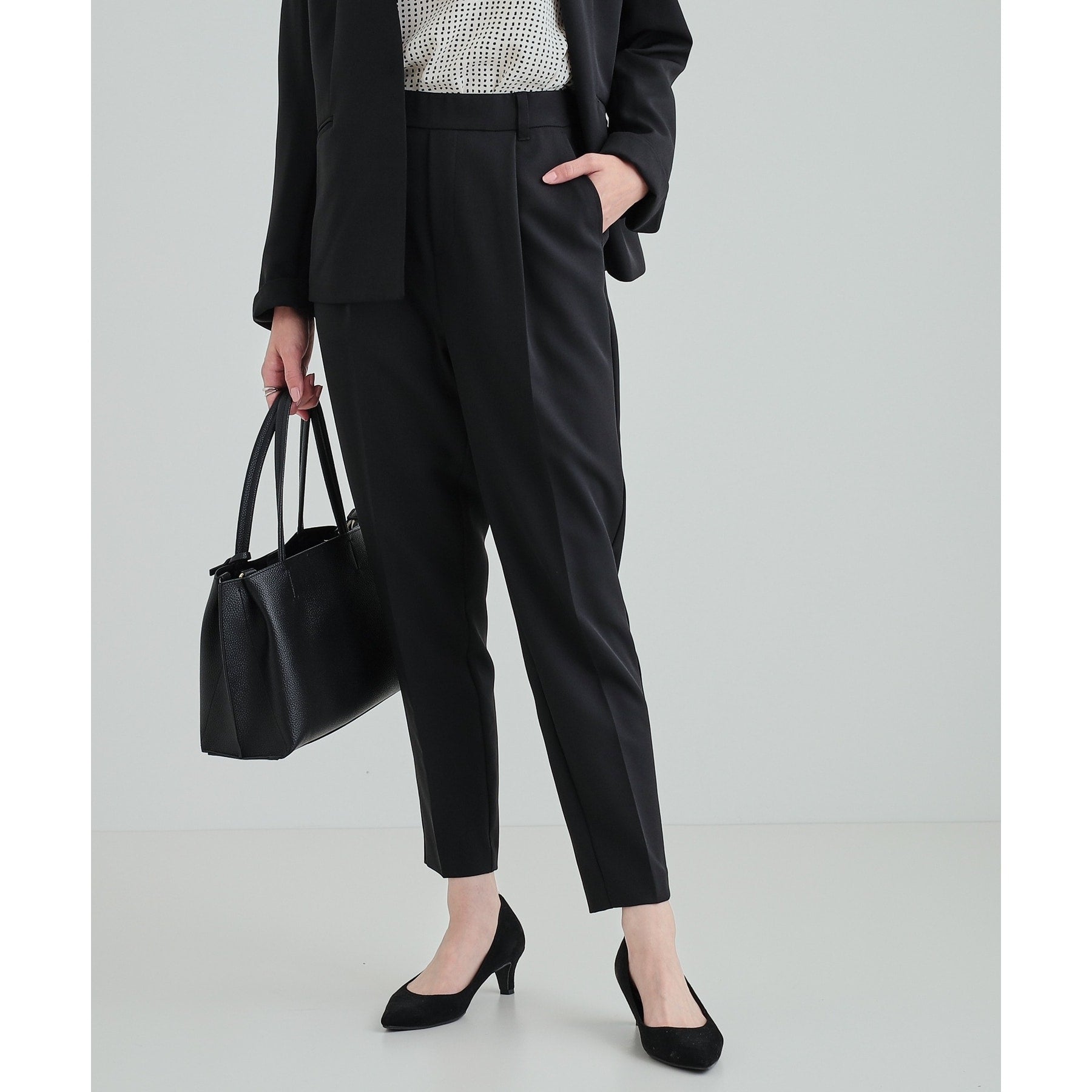 SHOO・LA・RUE Double Cross Pull-On Tapered Pants