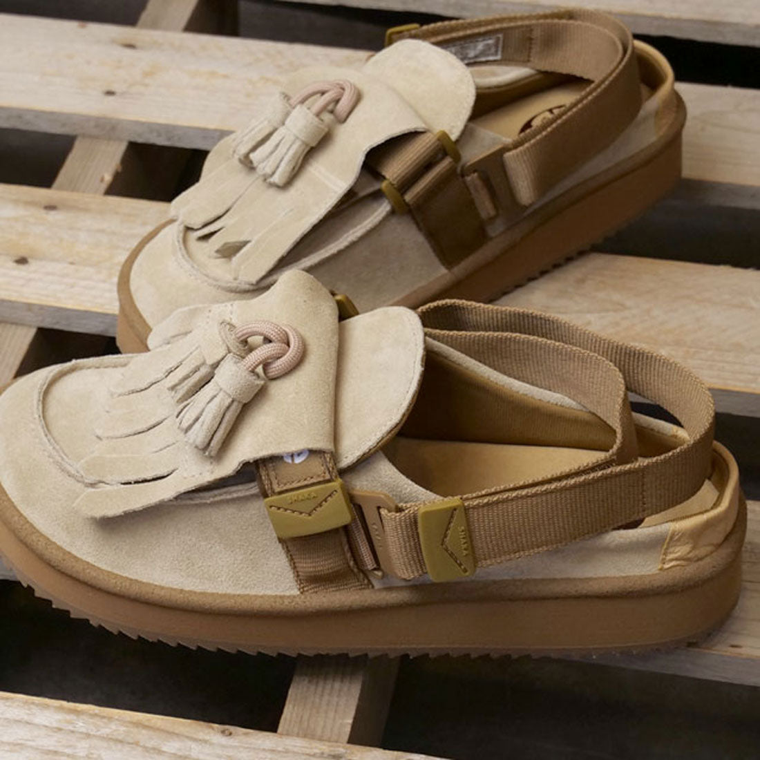 Shaka SHAKA MOC MULE TASSEL SUEDE Beige [SK-296]