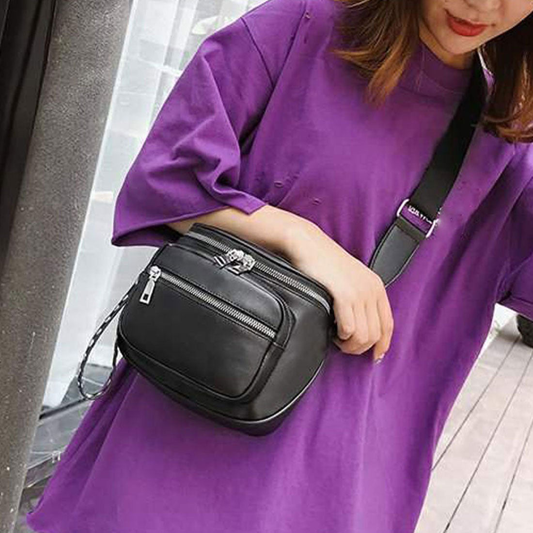 ショッピングゴー shoppinggo ショルダーバッグ ミニ レディースバッグ お財布ポシェット 斜めがけ 軽量 大人 3way スタッズ黒