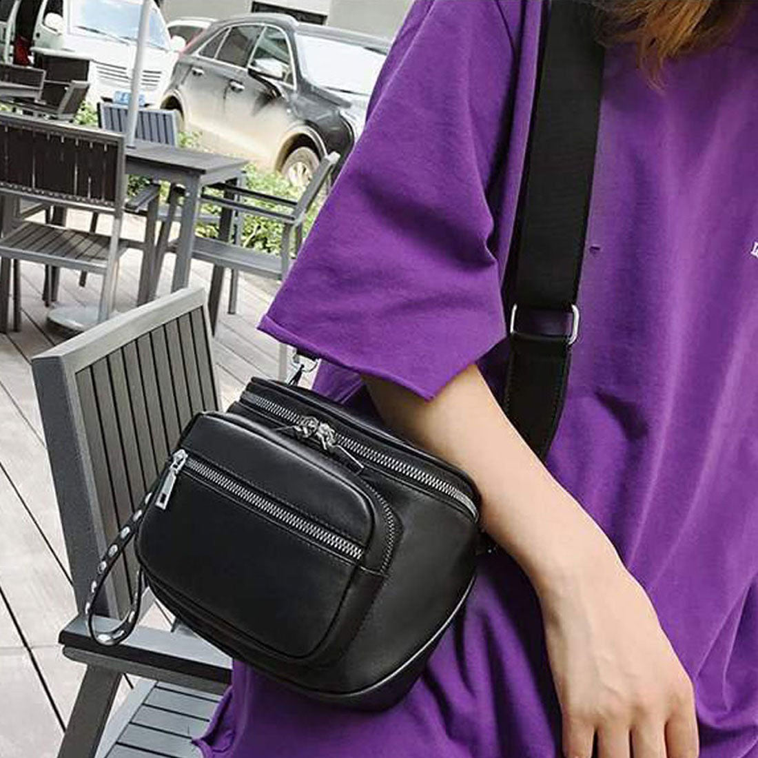 ショッピングゴー shoppinggo ショルダーバッグ ミニ レディースバッグ お財布ポシェット 斜めがけ 軽量 大人 3way スタッズ黒