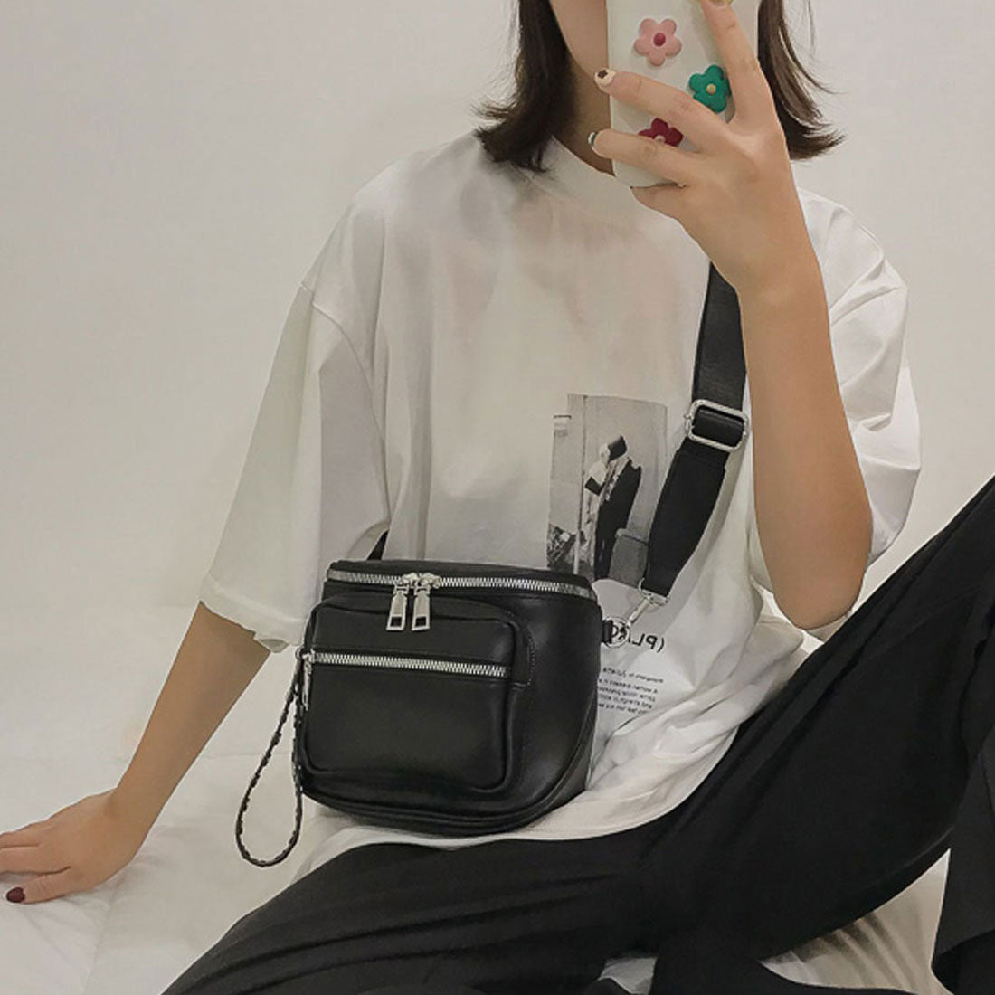 ショッピングゴー shoppinggo ショルダーバッグ ミニ レディースバッグ お財布ポシェット 斜めがけ 軽量 大人 3way スタッズ黒