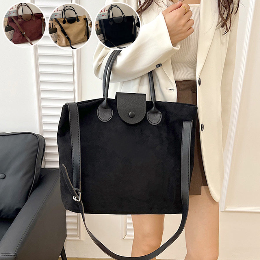 Shopping Go Tote Bag A4 Size Compatible Large Shoulder Carry BIG Size Simple Feminine Stylish Women Adult Ladies Casual Bag Mom Housewife Convenient Foldable