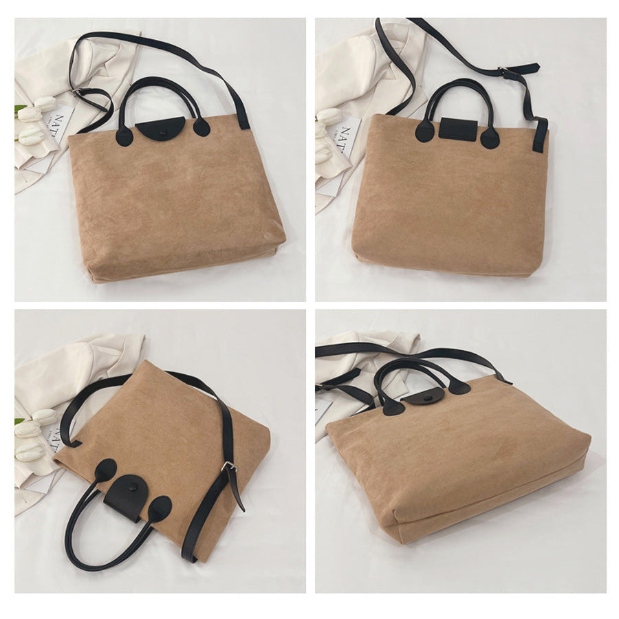 Shopping Go Tote Bag A4 Size Compatible Large Shoulder Carry BIG Size Simple Feminine Stylish Women Adult Ladies Casual Bag Mom Housewife Convenient Foldable