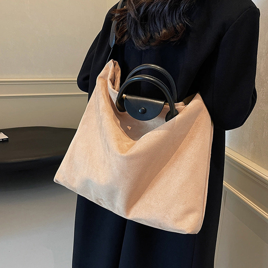 Shopping Go Tote Bag A4 Size Compatible Large Shoulder Carry BIG Size Simple Feminine Stylish Women Adult Ladies Casual Bag Mom Housewife Convenient Foldable