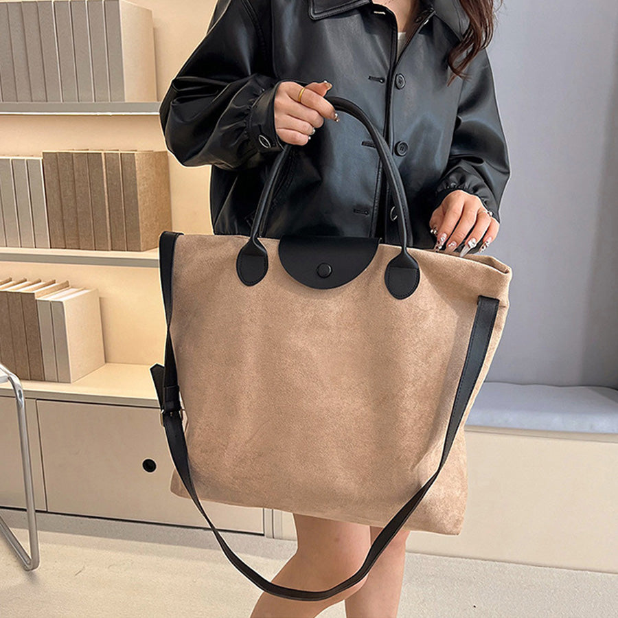 Shopping Go Tote Bag A4 Size Compatible Large Shoulder Carry BIG Size Simple Feminine Stylish Women Adult Ladies Casual Bag Mom Housewife Convenient Foldable