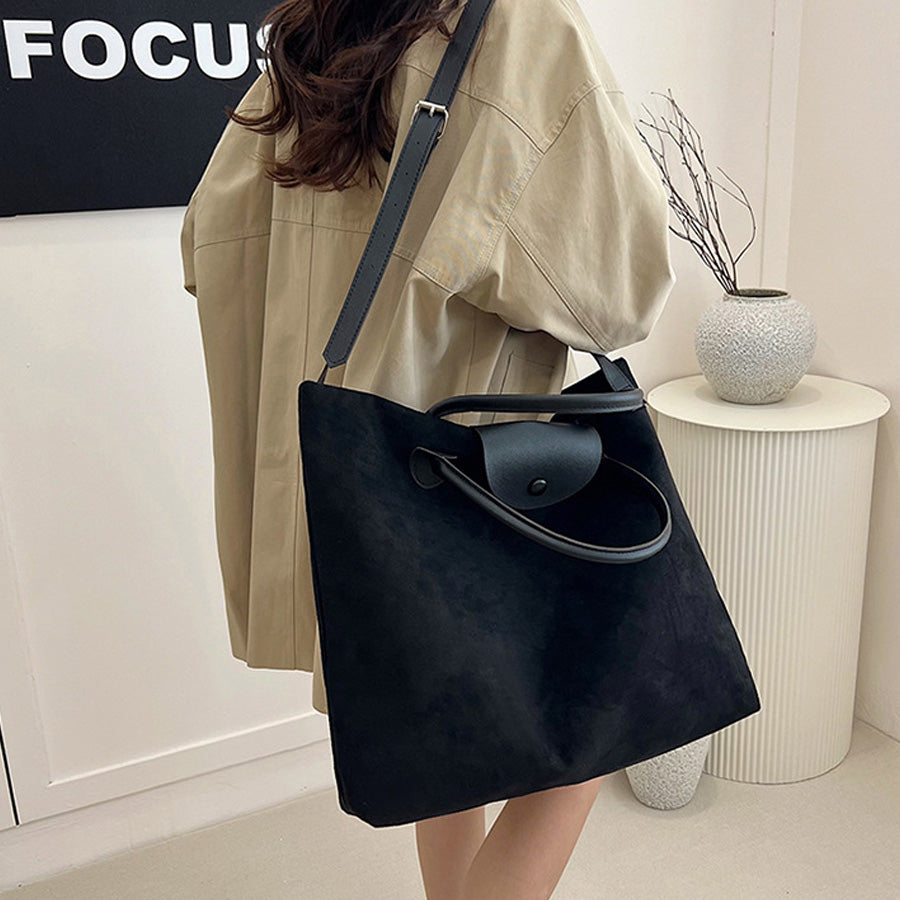Shopping Go Tote Bag A4 Size Compatible Large Shoulder Carry BIG Size Simple Feminine Stylish Women Adult Ladies Casual Bag Mom Housewife Convenient Foldable