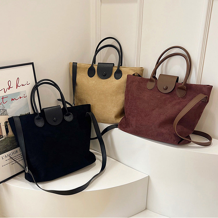 Shopping Go Tote Bag A4 Size Compatible Large Shoulder Carry BIG Size Simple Feminine Stylish Women Adult Ladies Casual Bag Mom Housewife Convenient Foldable