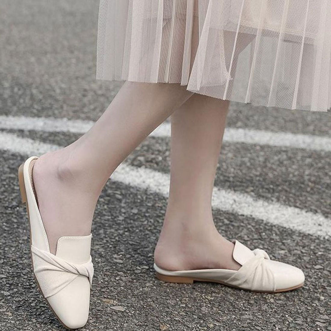 Shopping Go shoppinggo Mule Sandals Mule Pumps Pointed Toe Mules Women's Slip-On Sandals