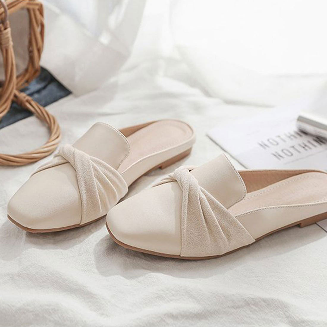 Shopping Go shoppinggo Mule Sandals Mule Pumps Pointed Toe Mules Women's Slip-On Sandals