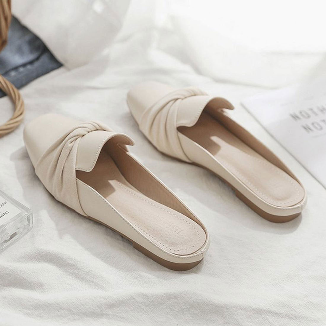 Shopping Go shoppinggo Mule Sandals Mule Pumps Pointed Toe Mules Women's Slip-On Sandals