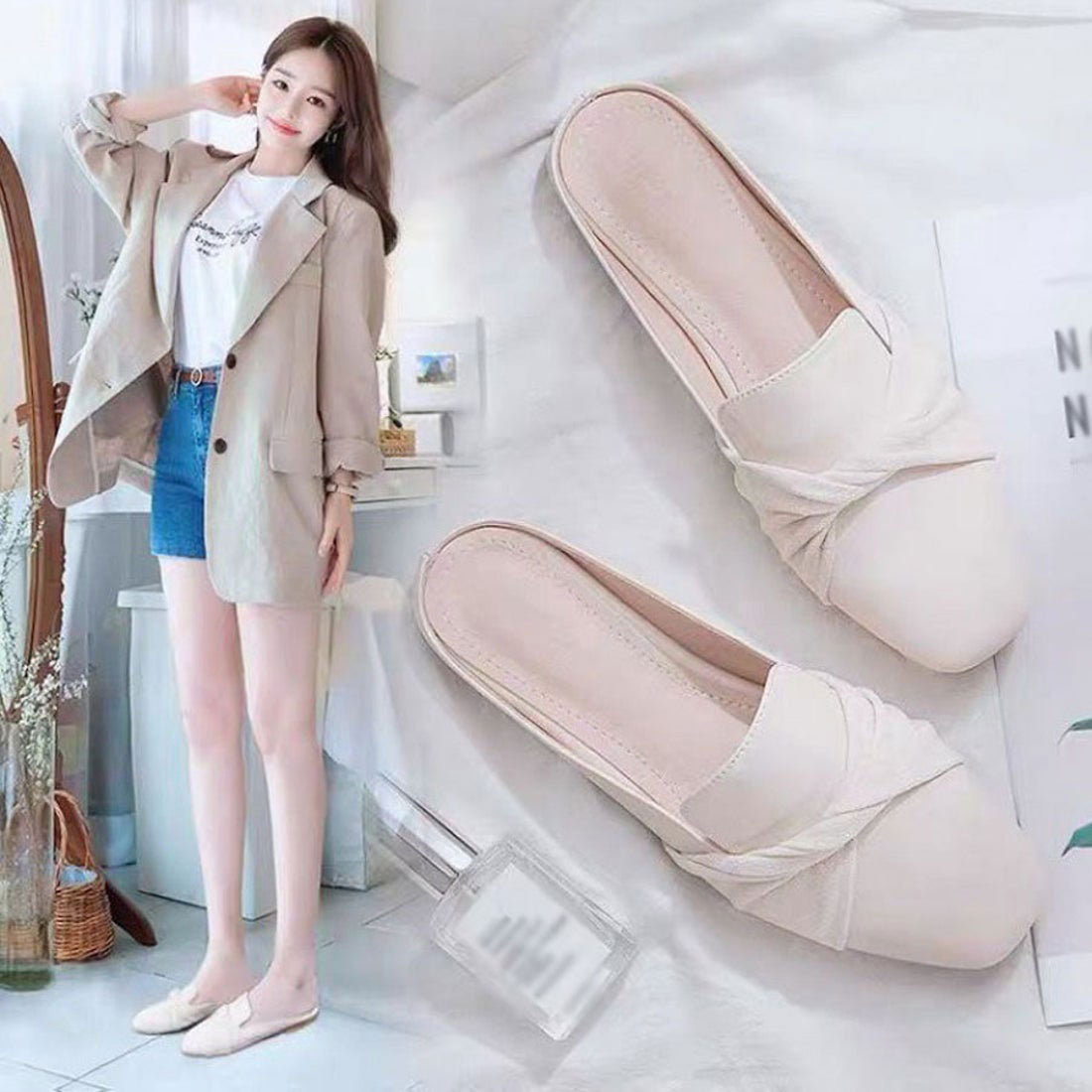 Shopping Go shoppinggo Mule Sandals Mule Pumps Pointed Toe Mules Women's Slip-On Sandals