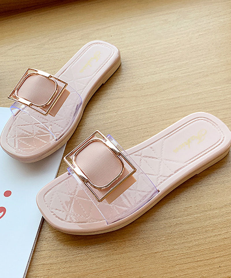 ショッピングゴー shoppinggo サンダル レディース クリアサンダル スリッパ 履きやすい フラットサンダル ミュール 美脚 透明 ビーチサンダル ぺたんこ
