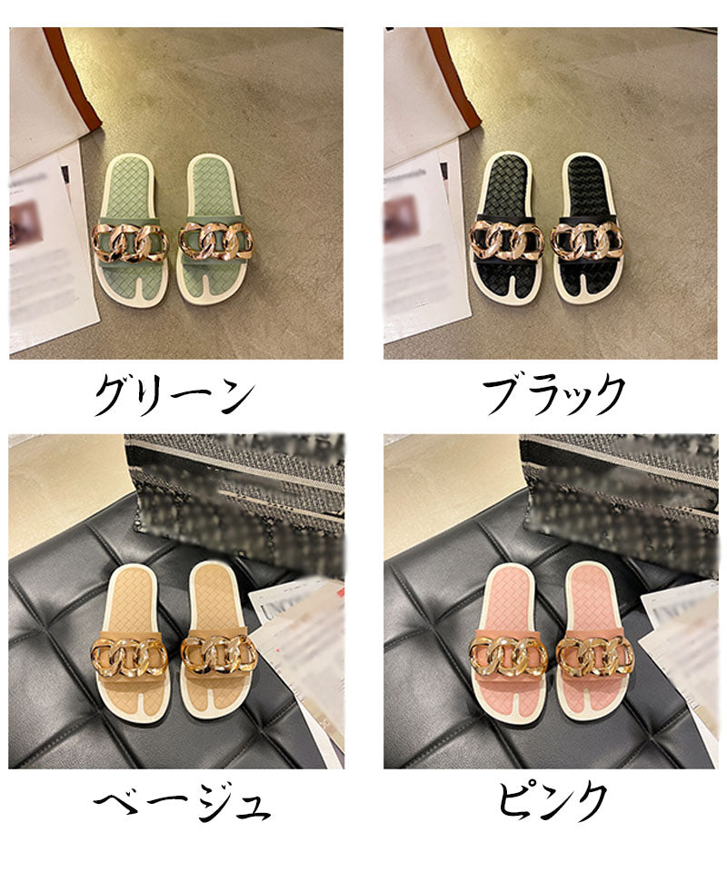 Shopping Go Shopping Go涼鞋女拖鞋易穿平底涼鞋穆勒鞋美腿平底夏季涼鞋