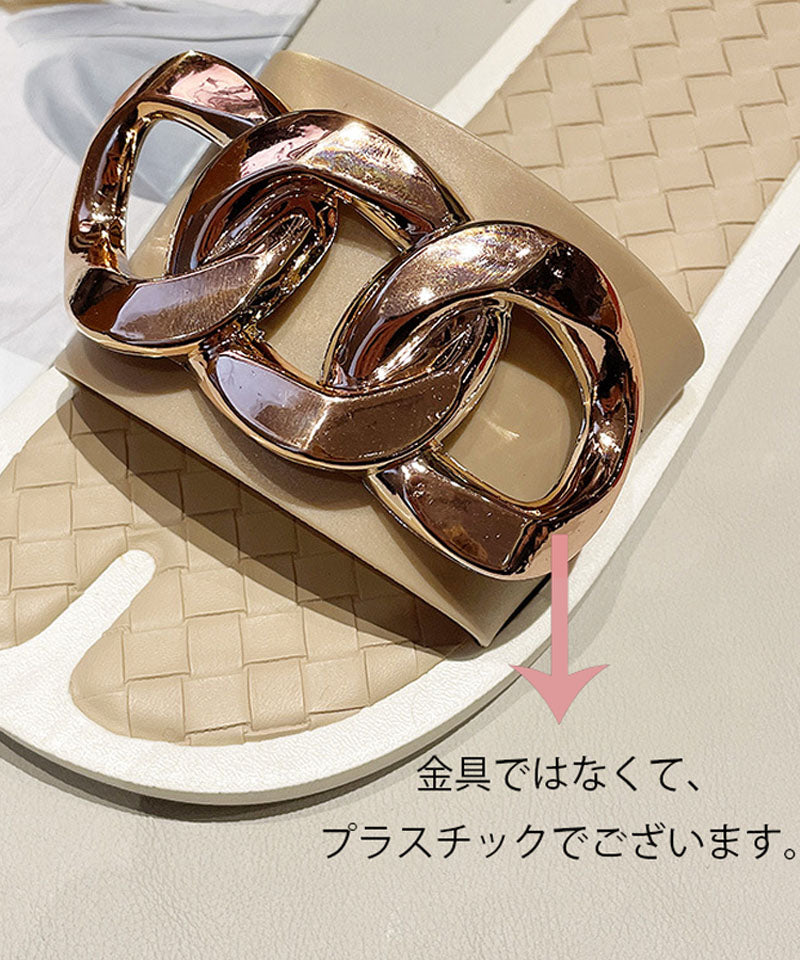Shopping Go Shopping Go涼鞋女拖鞋易穿平底涼鞋穆勒鞋美腿平底夏季涼鞋