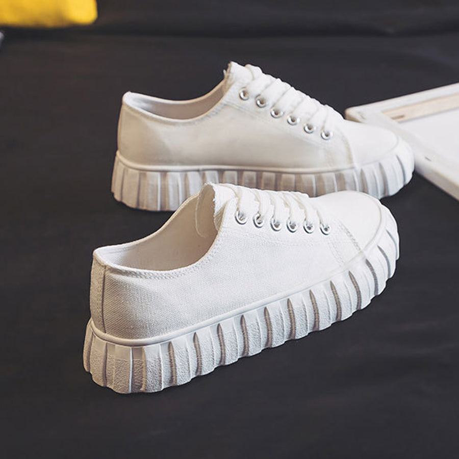 ショッピングゴー shoppinggo キャンバススニーカー キャンバスシューズ 幅広 軽量 男女兼用 レースアップ 通学 学生 靴 シンプル カジュアル ローカット 人気 い痛くない