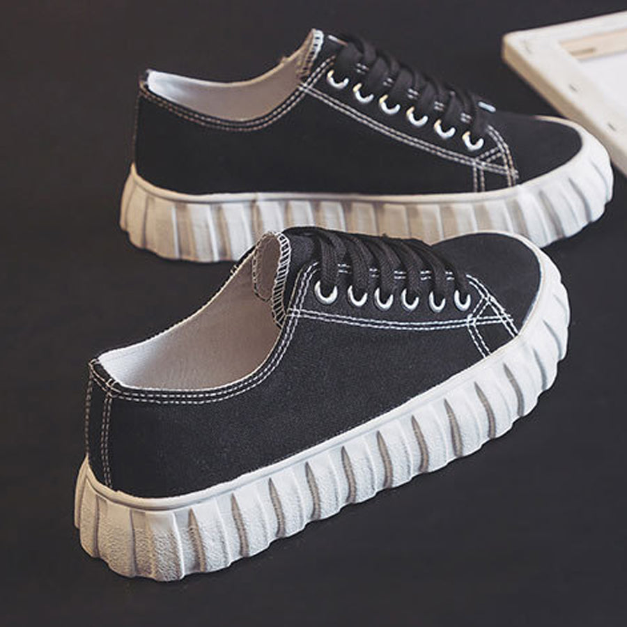 ショッピングゴー shoppinggo キャンバススニーカー キャンバスシューズ 幅広 軽量 男女兼用 レースアップ 通学 学生 靴 シンプル カジュアル ローカット 人気 い痛くない