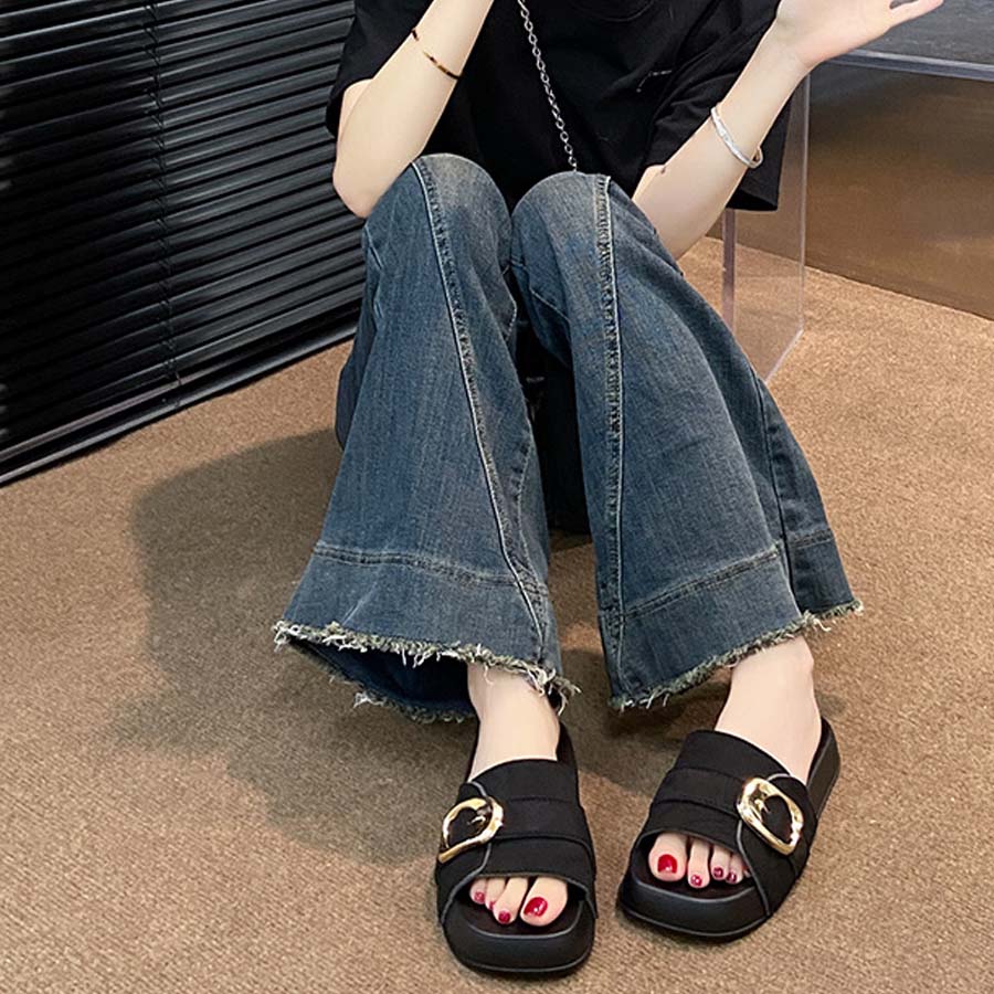 ショッピングゴー shoppinggo サンダル レディース スリッパ 履きやすい フラットサンダル ミュール 美脚 ぺたんこ 夏サンダル （キャメル） キャメル