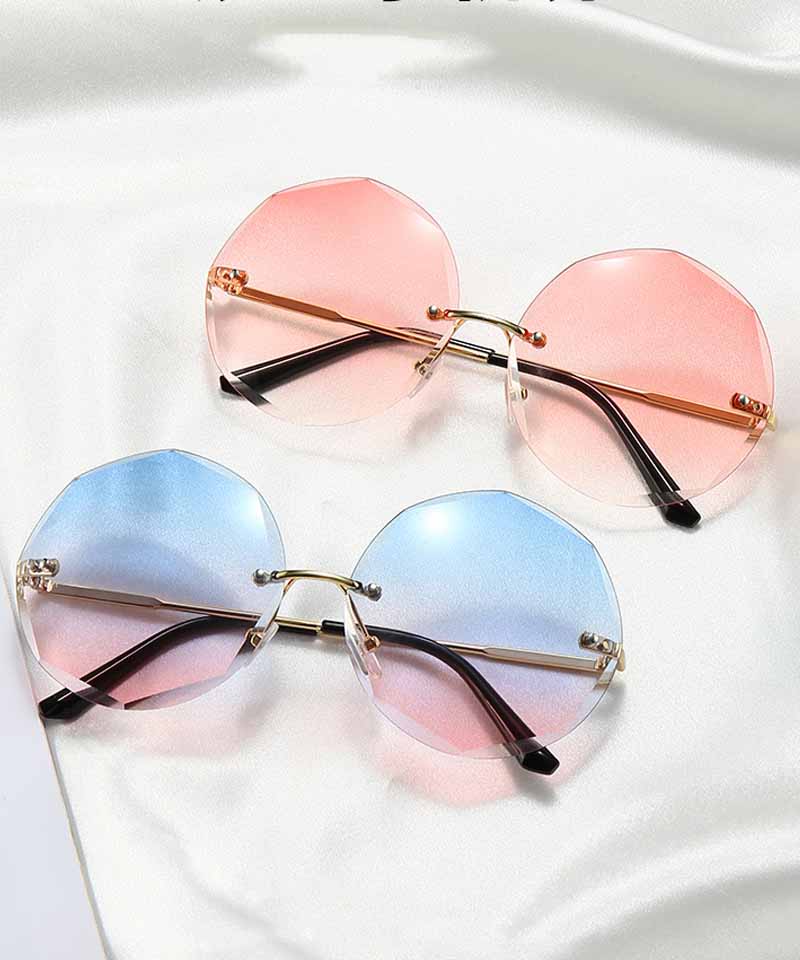 ショッピングゴー shoppinggo サングラス フレームレス UVカット UV対策 眼鏡 メガネ 小顔効果 紫外線対策 運転用 大きめ 紫外線カット スポーツ 軽量