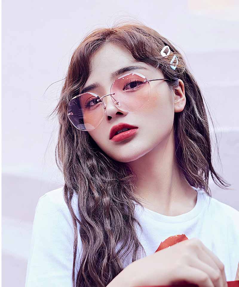 ショッピングゴー shoppinggo サングラス フレームレス UVカット UV対策 眼鏡 メガネ 小顔効果 紫外線対策 運転用 大きめ 紫外線カット スポーツ 軽量