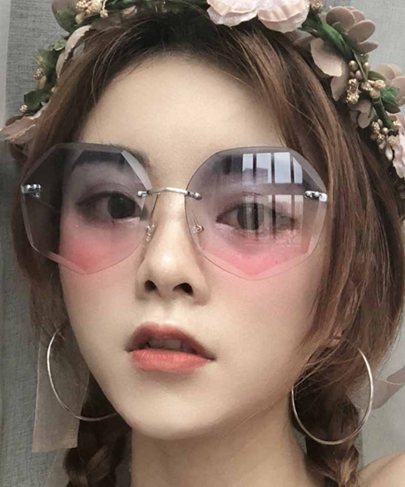 ショッピングゴー shoppinggo サングラス フレームレス UVカット UV対策 眼鏡 メガネ 小顔効果 紫外線対策 運転用 大きめ 紫外線カット スポーツ 軽量