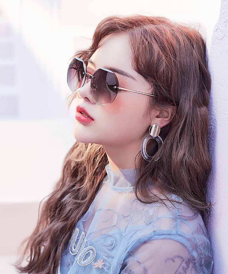 ショッピングゴー shoppinggo サングラス フレームレス UVカット UV対策 眼鏡 メガネ 小顔効果 紫外線対策 運転用 大きめ 紫外線カット スポーツ 軽量