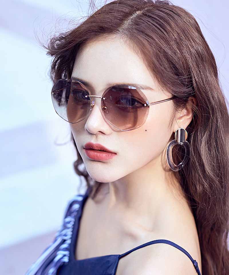 ショッピングゴー shoppinggo サングラス フレームレス UVカット UV対策 眼鏡 メガネ 小顔効果 紫外線対策 運転用 大きめ 紫外線カット スポーツ 軽量