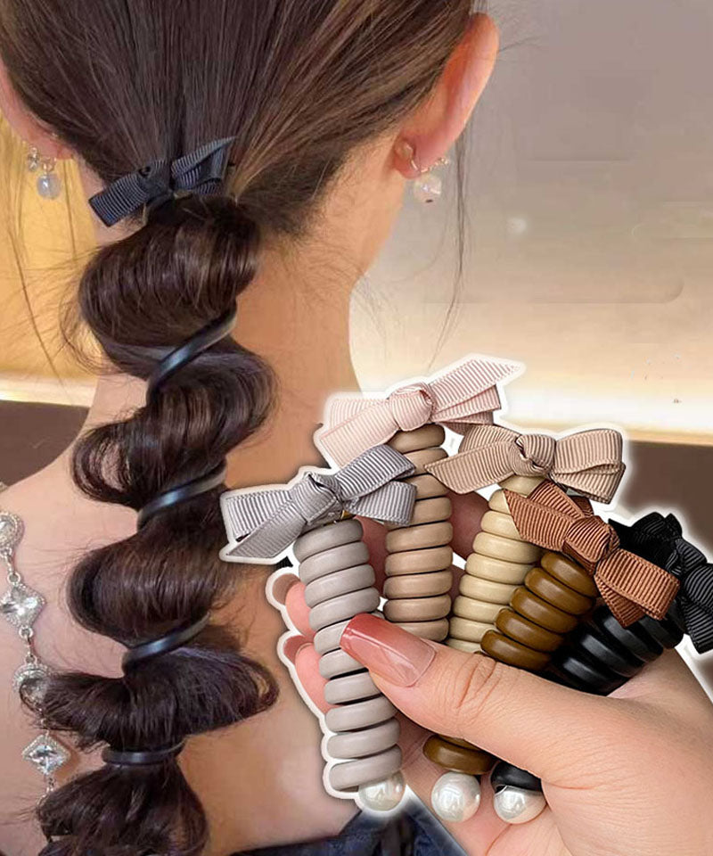 ショッピングゴー shoppinggo プリングヘアゴム くるくる ヘアアクセサリー ハート オシャレ 髪飾り ヘアゴム コイルポニー ワイヤーポニー まとめ髪