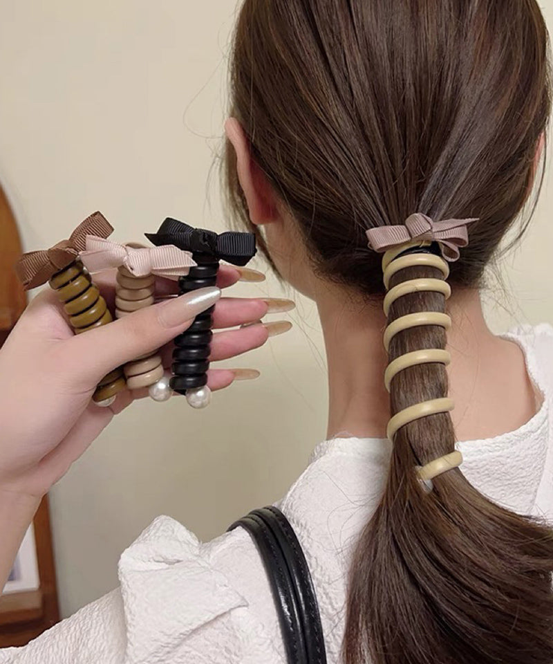 ショッピングゴー shoppinggo プリングヘアゴム くるくる ヘアアクセサリー ハート オシャレ 髪飾り ヘアゴム コイルポニー ワイヤーポニー まとめ髪