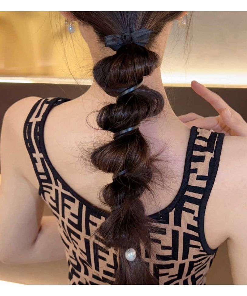 ショッピングゴー shoppinggo プリングヘアゴム くるくる ヘアアクセサリー ハート オシャレ 髪飾り ヘアゴム コイルポニー ワイヤーポニー まとめ髪