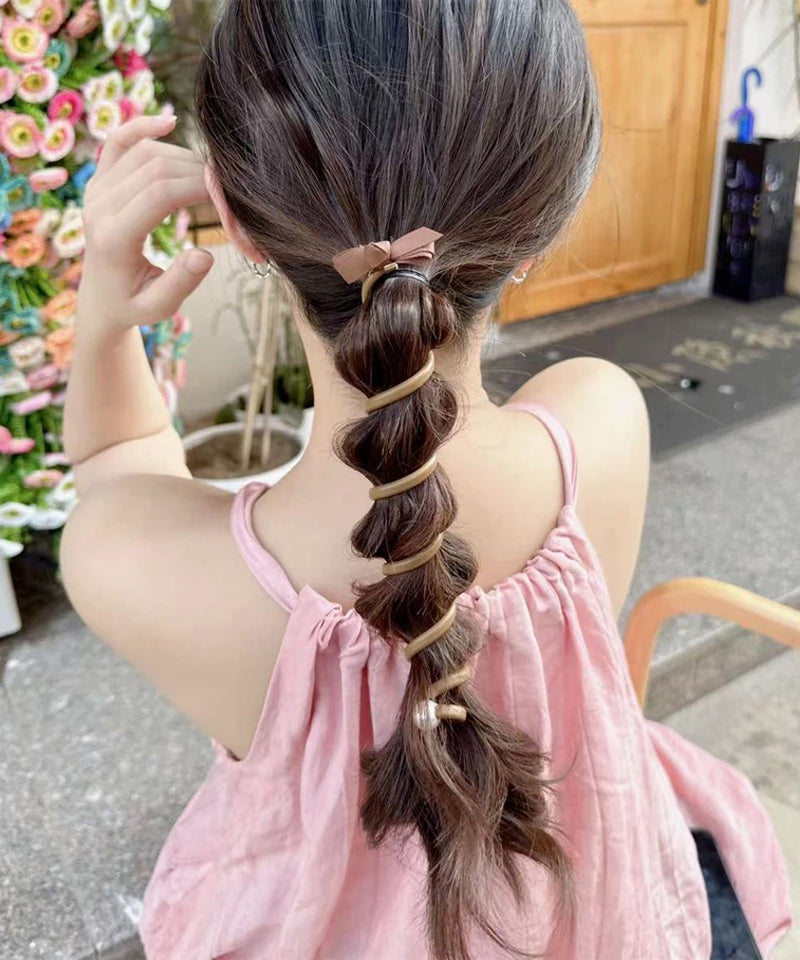 ショッピングゴー shoppinggo プリングヘアゴム くるくる ヘアアクセサリー ハート オシャレ 髪飾り ヘアゴム コイルポニー ワイヤーポニー まとめ髪