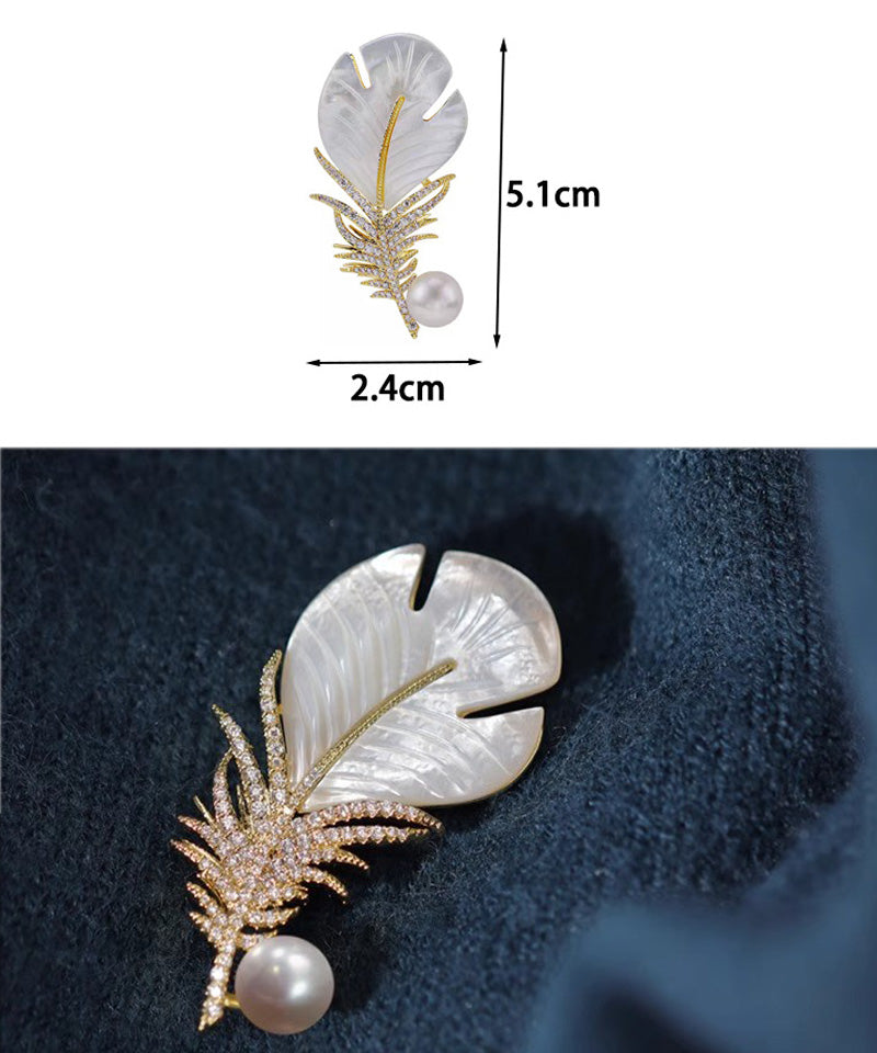 Shoppinggo Brooch Flower 1 piece Quilt Pin Stole Pin Scarf Fastener Safety Pin Circle Pearl One Point Muffler Stole Simple
