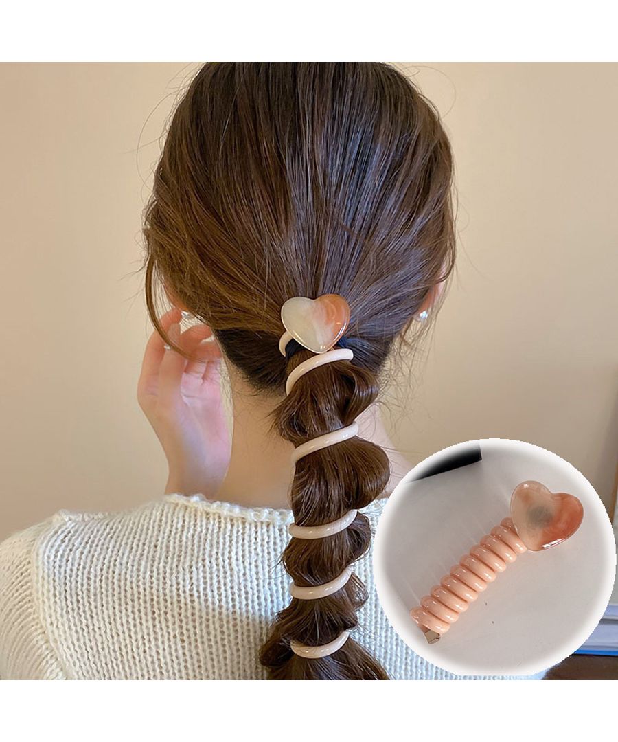 ショッピングゴー shoppinggo プリングヘアゴム くるくる ヘアアクセサリー ハート オシャレ 髪飾り ヘアゴム コイルポニー ワイヤーポニー まとめ髪 プチプラ,A01ベージュ