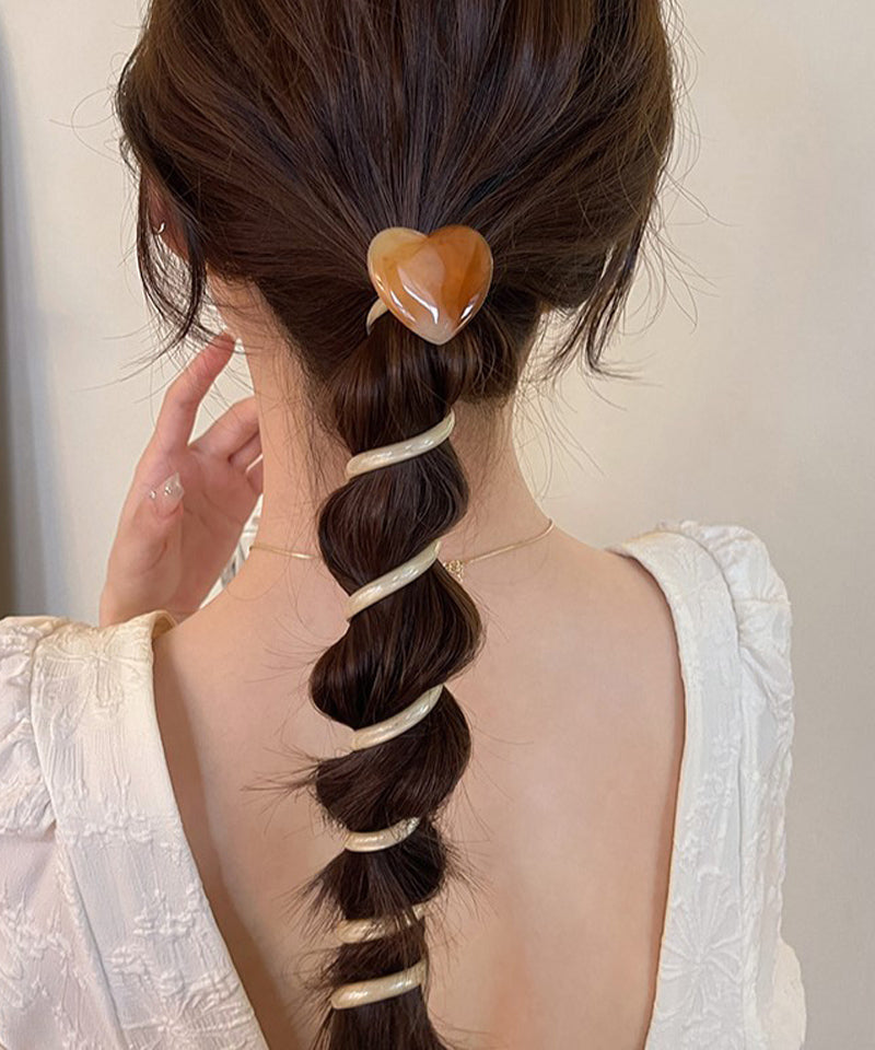 ショッピングゴー shoppinggo プリングヘアゴム くるくる ヘアアクセサリー ハート オシャレ 髪飾り ヘアゴム コイルポニー ワイヤーポニー まとめ髪 プチプラ